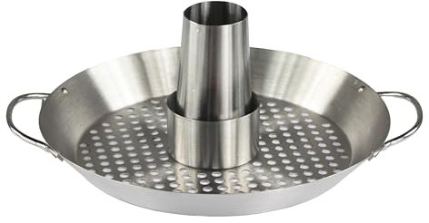 MasterCook - Supporto per Cottura del Pollo in Acciaio, Cuoci Pollo Verticale per Barbecue, Accessori BBQ per Griglia E Forno, Supporto Pollo BBQ Ideale per Pollo allo Spiedo Professionale