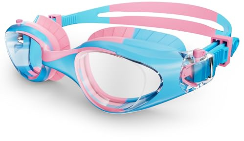 HIGAHY Gafas de Natación para Niños - Gafas de Piscina para Niños y Niñas de 6 a 14 Años, Antivaho y Protección UV Ajustable Suave Gafas, Ideales para Nadar y Bucear