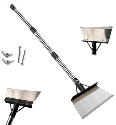 Garden Shovel with Handle, Outdoor Cleaning Shovel, Garden Scraper Tool, Gardening Tools, Patio Weed Remover Tool, Multi-Purpose for Moss, Weeds, Snow and Ice Removal (21cm)