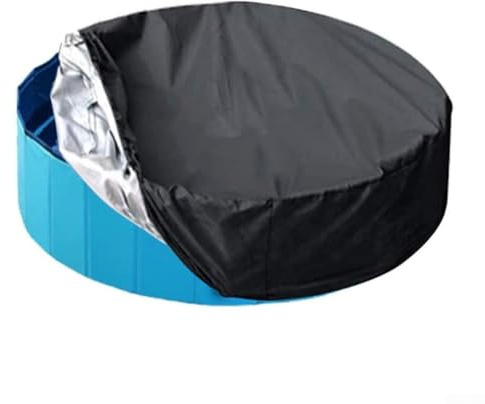 Sichere runde Badewannenabdeckung für Hunde, robustes Material mit Kordelzug zum Schutz von Pools und Gartenmöbeln (L x T x H) 160 x 30 cm
