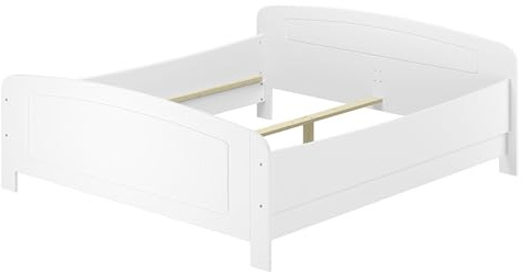 Erst-Holz®Großes weißes Ehebett Seniorenbett extra hoch 180x200 Zubehör wählbar V-60.44W-18Federholzrahmen und Matratze inkl.