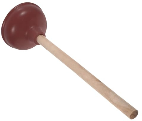 POPETPOP Stantuffo WC in Gomma con Manico in Legno Pesante e Robusto per Bagno Ventosa Alta Pressione per Scarichi Intasati Strumento Professionale Stura WC Rialzo Vasca
