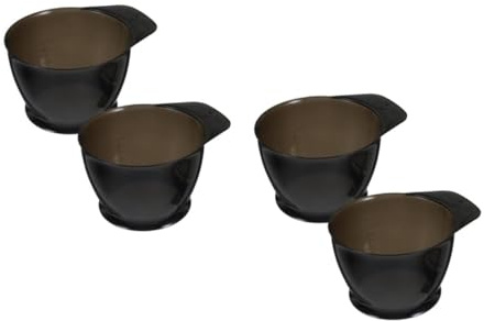 VICASKY 4 Pezzi Ciotole per Parrucchieri in Plastica con Manico Antiscivolo e Base Stabile Ciotole Tinta Riutilizzabili con Scala Misurazione per Miscelare Colore Strumenti Professionali