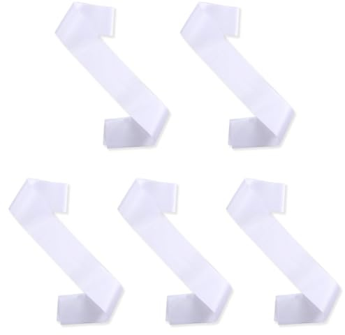 5 Stück Blank Hen Night Party Schärpen Bedrucken personalisierte Satin schärpe DIY Schärpe für Geburtstag Hochzeit Bachelorette Party Junggesellinnenabschied Misswahl (Weiß)