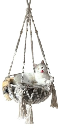 Generisch Hamac pour Chat - Panier en tissé en Fil de Coton - Panier pour Chatons grimpants et Chiots comme lit sur Le Rebord de la fenêtre, Le Bureau ou l'extérieur