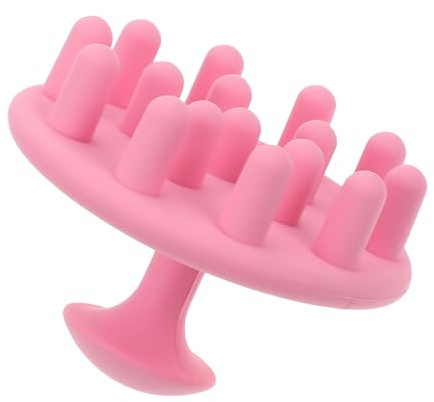 Kopfhautmassagebürste aus Silikon für Shampoo und Massage, Rosa | Stück, Glatte Griffoberfläche, Einfache Form, für Haarwäsche und Kopfhautpflege im Badezimmer Zufällige Farbe