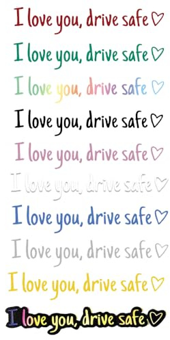 XFSRG 10 Pezzi I Love You Drive Safe, Adesivi Auto Adesivi per Specchietto Retrovisore Targa Personalizzata Adatto per Accessori Interni ed Esterni Dell'auto