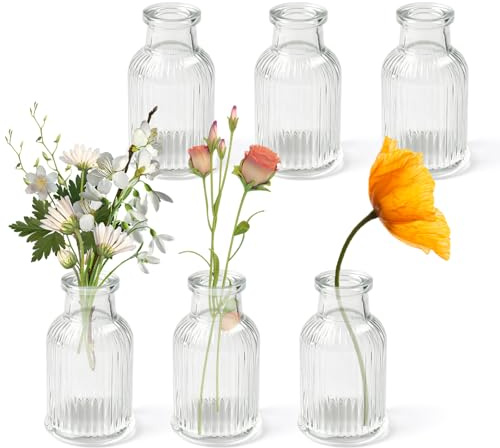 Glass Bud Vase, Mini Vases, 7.5cm/2.95 H x 4.2cm/0.59, 6pcs