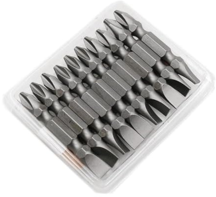 Puntas de destornillador de doble cabeza de acero de aleación, PH2 x 6 mm, destornillador de ranura cruzada para taladro eléctrico, paquete de 10