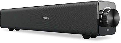 Soundbar Portatile, 20W 38cm Altoparlanti Stereo o Ricaricabile con Ingresso AUX, con Batteria 4400mAh, per PC TV MP3 Smartphone e Tablet