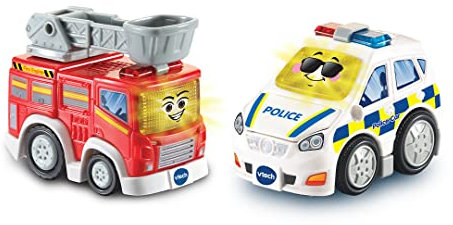 VTech 420663 Toot Drivers 2 Car Rescue Pack with Fire Engine and Police Car, Interactive Toddlers Toy for Pretend Play, Lights and Sounds, Boys and Girls 12 Months, 2, 3, 4 + Years, Multicolor