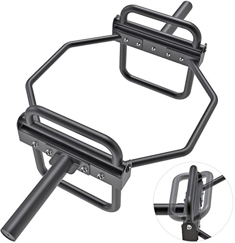 Kipika Olympische Langhantelstange, Sechskantstange, Kreuzhebestange mit Ständer und klappbaren Griffen für olympisches Gewichtheben, Shrugs, Kniebeugen, solide 5,1 cm Stahlhülse, 453,6 kg Tragkraft