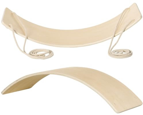 HOMCOM Wood Wobble Board with Ropes, Balance Board for Full Body Workout, Multipurpose for Adults