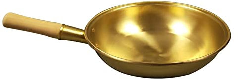 Wokkokning Anti skållning Mässingspanna Stekpanna Ren manuell Röd Kopparpanna Stekpanna Stekpanna Sopppanna Kokpanna Gasspis (Storlek: 36cm) vision