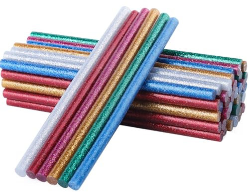 Windspeed 48PCS Hot Melt Glue Sticks, 7mm x 150mm Hot Glue Sticks for Electric Gun Craft Tool Strong Adhesive for Repair Crafts (6 Colors)