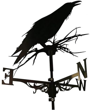 Wetterhahn Fürs Dach - Wetterfahne, Wetterfahne Mit Metallhalterung, Wetterfahne Aus Edelstahl, Für Den Garten, Kreative Krähenpfahl-Wetterfahne, Einfache Verwendung Und Installation