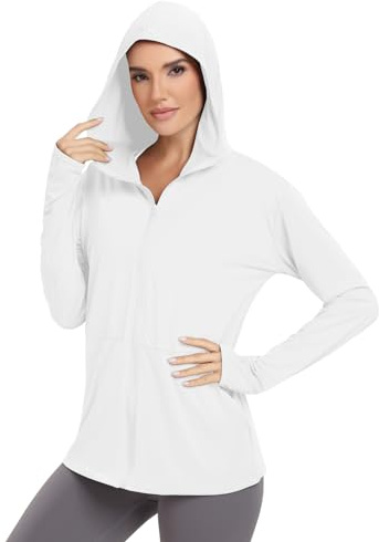 VUTRU Sweat à capuche avec protection solaire UPF 50+ pour femme - Léger à manches longues - Avec poche