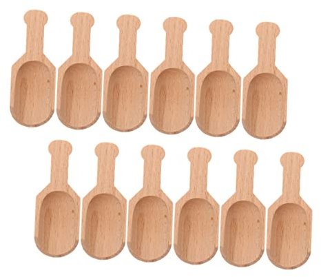Cabilock Cucchiaini Di Legno Per Sale e Tè Piccoli 8x3 Cm in Legno Di Faggio Set Da 12 Pezzi Multiuso Per Condire Casa Ristorante e Hotel