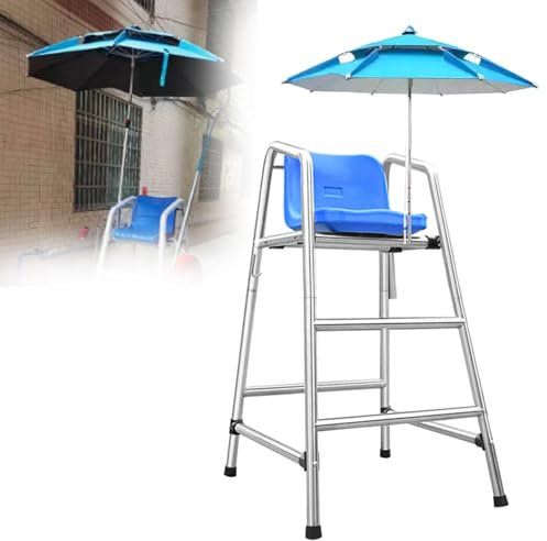 Pool Stuhl/Rettungsschwimmer Stuhl Rettungsschwimmer-Strandstuhl mit Sonnenschirm, erhöhter Rettungsschwimmerstuhl, 1 2 3 4 5 Packungen lebensrettender Beobachtungsstuhl für Pool(120cm/3.9',4pack)