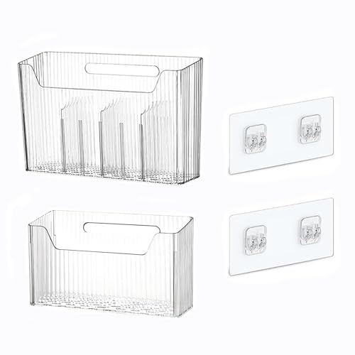 Hachera Förvaringsbox för dörrar, skåp, förvaringslåda för köksdörrar, monterade klistermärken, med avdelare, vägg skåp, badrum, kylskåp (stor + medium)