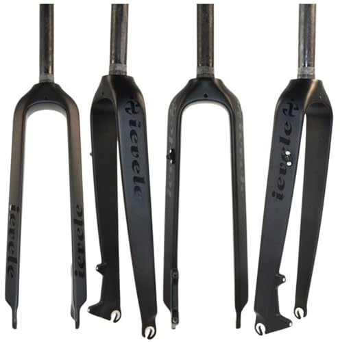 DHNCBGFZ Fourche Rigide VTT 26 27,5 29 Pouces Fourche De Vélo Entièrement en Fibre De Carbone Tube Droit 1-1/8'' Freins À Disque QR 9x100 Mm(Schwarz,27.5er)