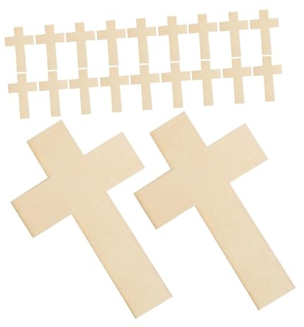 Fixoshee 60 Pezzi Croci in Legno Non Finite Fette Di Croce Grezze Per Artigianato Fai Da Te Pittura Decorazioni Religiose Pasquali Ed Etichette Artigianali Versatili Per Casa E Feste
