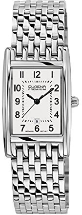 DUGENA Damen-Armbanduhr Quadra Artdeco, Quarz, Edelstahlgehäuse, Saphirglas, Dornschließe, 5 bar