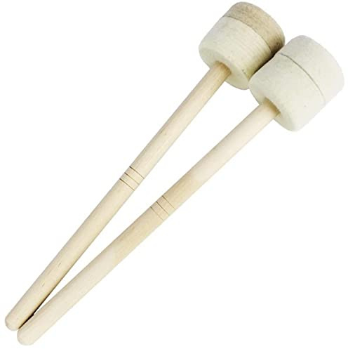 A-Star Trommel-Gong-/Tam-Tam-Schläger mit Filzkopf und sicherem Holzgriff – 2 Stück/Paar – 32 cm