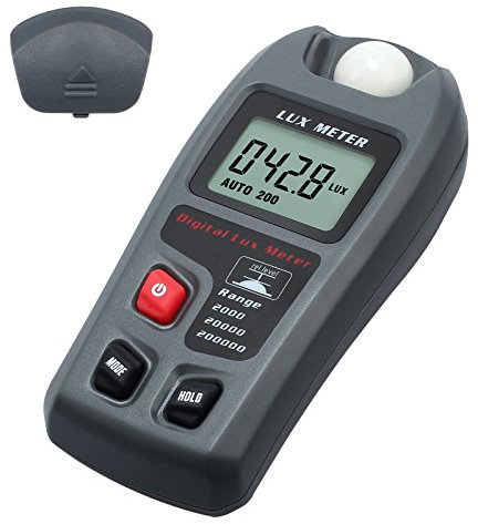 Neoteck Digital Luxmeter Photometer 20000 Fc/200000 beleuchtungsstärke mit hoher Genauigkeit, schnelle Reaktion Data Hold für Schule Familie Industrie Lager Labor