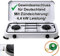 Bluecraft Campingkocher Gaskocher 2-flammig 50 mbar weiss mit Zündsicherung inkl. Gasschlauch 100cm und Gasdruckregler 50mbar