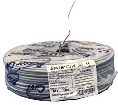 Besser Cavo Telefonico Matassa da 250 Metri Impianti Telefonici (2 x 2 x 0,6 mm + T - 4+T)