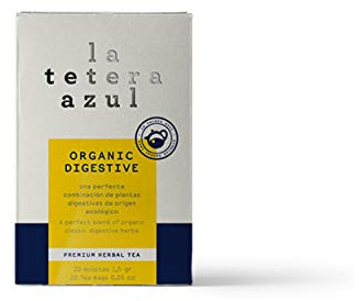 LA TETERA AZUL Infuso ecologico di anice verde, camomilla e menta. Infuso Biologico. Rilascio digestivo e di gas. Digestivo organico. 20 sacchetti da 1,5 grammi.