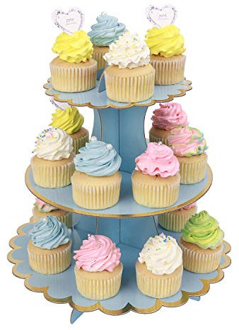Tortenständer 3 Etagen Cupcake Ständer Muffin Ständer aus Karton für Hochzeit Party Geburtstag Baby Duschen Kuchen Dessert Torten Etagere