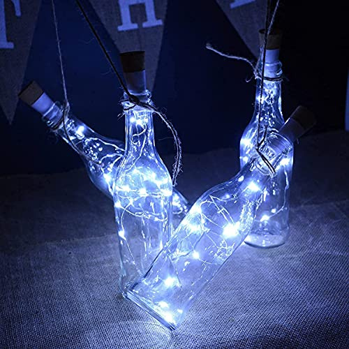 Abkshine USB-Flaschenlichter, wiederaufladbar, 20 LEDs, hellweiß, für leere Flaschen, Einmachglas, zum Basteln, für Feenräume, Hochzeiten, Weihnachten, Geburtstag, Party-Dekoration, 4 Stück
