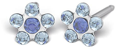 Sensitive by STUDEX, Blümchen Ohrstecker 5mm, Chirurgenstahl poliert, 9 Varianten