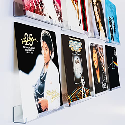 ILYXY Soporte acrílico para discos de pared, paquete de 8 marcos transparentes de 12 pulgadas para mostrar discos de vinilo, decoración única para la tienda de discos de coleccionista de música