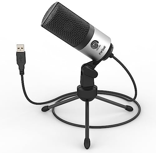 FIFINE USB Microphone d'enregistrement de Studio, Micro à Condensateur pour PC, PS4, Mac, Windows