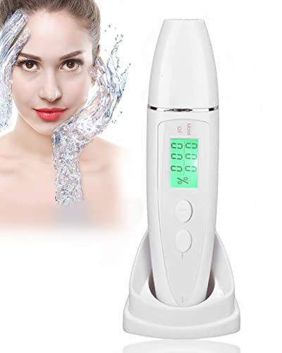 Digital Skin Detector Pen, Haut Gesichtshaut Tester Analyzer Wasser Öl Tester Analyse Feuchtigkeits-Maschine mit LCD-Display Hautpflege Portable Hautanalysegerät für Home Beauty Salon(01)