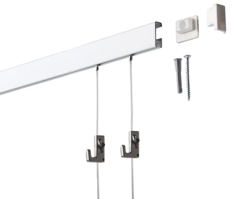 1,5 Meter (1 x 1,5m) SOFT-RAIL® Bilderschienen Set COMFORT (S), Silber-matt eloxiert, versch. Längen und Farben