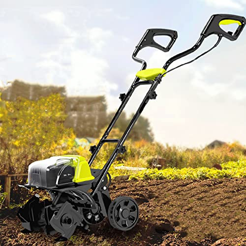 Cultivador de cultivador eléctrico, cultivador inalámbrico recargable, rotador de cultivador de suelo inalámbrico para cultivador de césped y jardín, excavación y cultivo de suelo