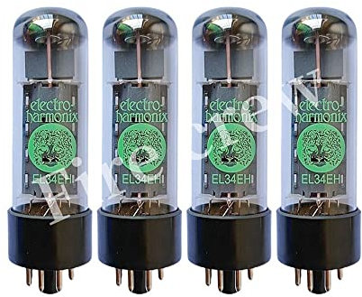 LARRO EH EL34 Tubo A Vuoto Valvola Audio HiFi Sostituire 6P3P 6L6 6P3P KT66 KT77 6CA7 Kit Amplificatore A Valvole Elettronico Fai da Te Partita Quad (Color : 4pcs Matched Quad)