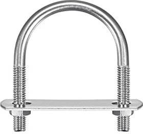 sourcing map Redondos U-Pernos, 40mm (1,57) Interior Ancho 58mm Longitud M6 304 Inoxidable Acero U Abrazadera Perno con Tuercas Arandelas y Placas, para Barco Remolque