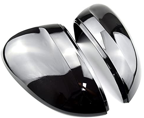 OSEAY Leuchtend schwarze und Carbon-Optik, schwarze Spiegelabdeckung, Rückspiegelkappe, passend for VW Passat B8(Bright black)