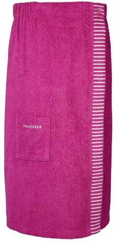 Schiesser Frottier Saunakilt Rom für Damen Curvy Plus Size | 100% Baumwolle aus nachhaltiger Produktion | weich, saugstark, 3-Fach weitenverstellbar | 46-52 | Fuchsia