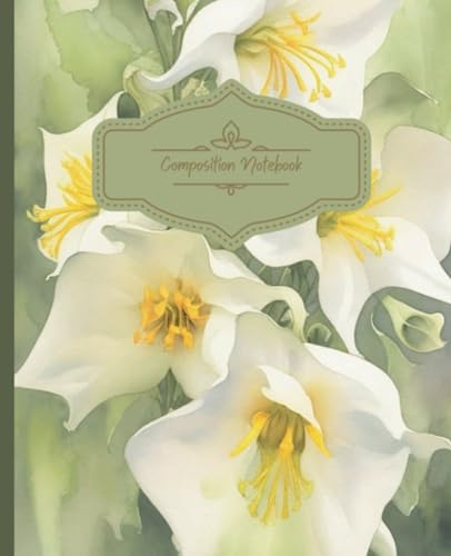 College Ruled Composition notebook: with Cute Aesthetic Vintage Angel's Trumpet for Girls, Teens, and Women