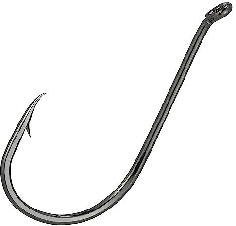 Alwonder 50 Stück Drop-Shot Angel-Haken Gr.#4, Offset Vorfachhaken aus Schwarzem Nickel Spitz & Robust Haken für Gummiköder und Naturköder für Wels, Barsch, Thunfisch, Süßwasser, Salzwasser