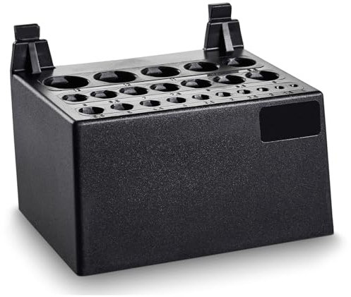 Raaco Porte-Bohrer Clip 12 pour Panneau Mural Perforé & Organisation du Garage, 7,7 x 9,4 x 6,5 cm, 22 Espaces pour Bits de Forets, Accessoires de Rangement Atelier, Crochet Solide pour Mur Perforé