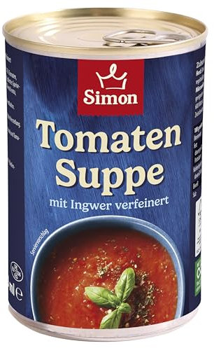 SIMON Tomatensuppe 380 g I Rustikale Suppe mit Ingwer verfeinert I Schnelles Fertiggericht in recyclebarer Konserve I Authentische Hausmannskost
