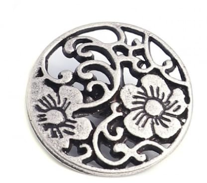 Handarbeit - Lieblingsladen 10 Stück Metallknöpfe 19mm rund antiksilber Keltik Knöpfe Ösenknopf Knopf Öseknöpfe Ösenknöpfe Lochgröße 2,4mm, Metallknopf - Jackenknöpfe Mantelknöpfe