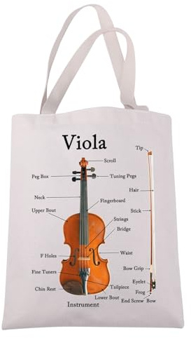 JXGZSO Viola Musician Tote Bag - Viola Lover & Player Gift - Music Teacher & Violist Gift